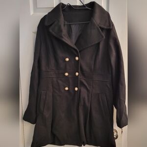 NWOT Warm, lined Black Peacoat